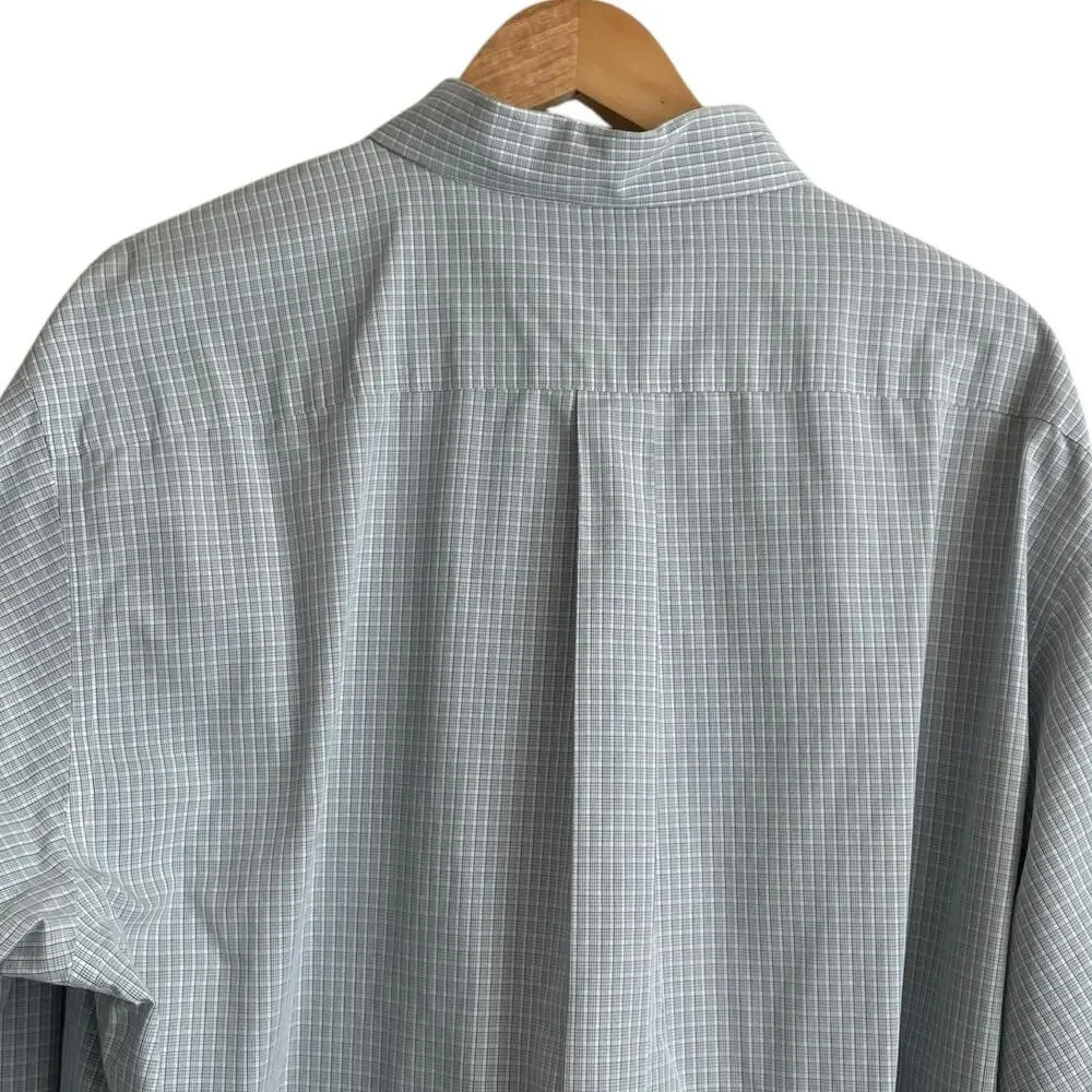 Brooks‎ Brothers Mens Shirt XL Blue Checked Button Up Preppy Travel Officewear